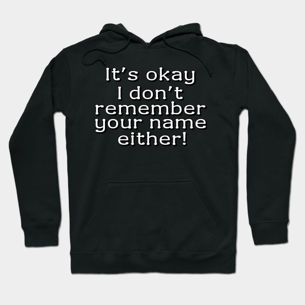 It's okay! I don't remember your name either Hoodie by Meow Meow Designs